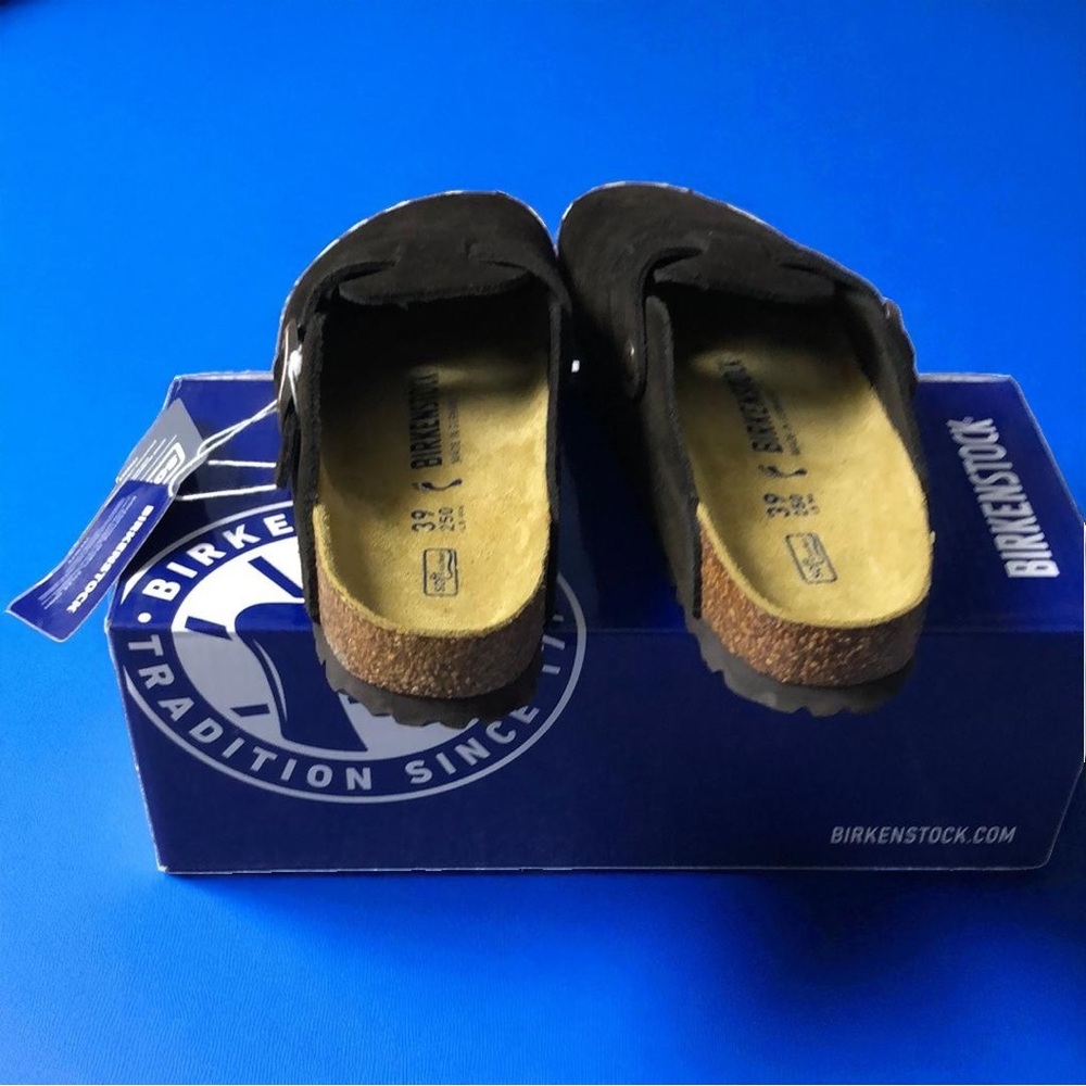 ⭐️Birkenstock Boston ⭐️Mocha Narrow Suede Mules - Picture 2 of 7